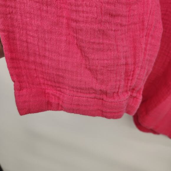 Soft Surroundings Giovinezza Raspberry Pink Slub Cotton Blouse Top Women's XL - Picture 9 of 11